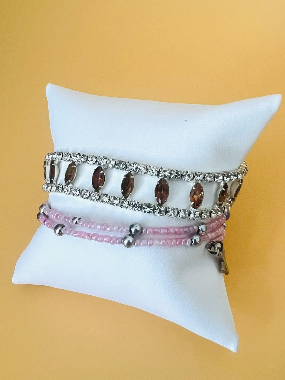 Set of 2 Bracelets silver tones & adjustable